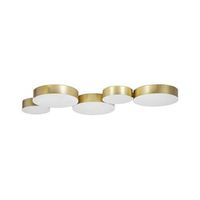 lampara de techo led de metal dorado 5 luces moderno glamour decoracion luga