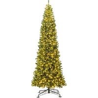 arbol de navidad slimestrecho costway arbol de navidad con luces incorporadas 2536 ramas - 360cm - verde