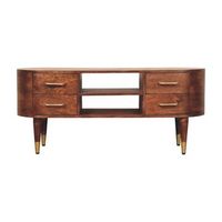 mueble multimedia de madera maciza estilo artesanal valenza chestnut