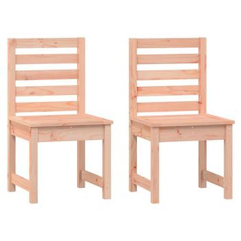 Pack 2 Uds Sillas De Jardín | Silla De Exterior | Sillón Madera Abeto Douglas 40,5x48x91,5 Cm