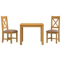 conjunto de comedor 3 uds gris madera de roble solido vidaxl