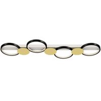 lampara de techo 100x31x7 cm negro y dorado