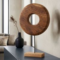 escultura de madera marron cm 35x10x58