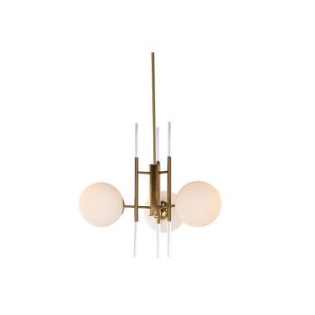Lampara Techo Metal Cristal 64x64x64 Bolas Dorado