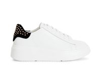 deportivas de mujer de piel con aplicaciones en el talon whiteblack