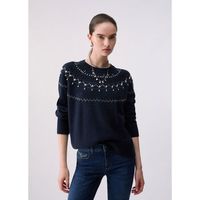 liu jo jersey punto en lana con bordados joya para mujer