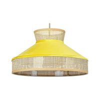 lampara de techo de ratan terciopelo natural amarillo mostaza 167 cm batali