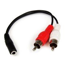 Cable Adaptador de 15cm de Audio EstÃ©reo Mini Jack de 3,5mm Hembra a 2x RCA Macho