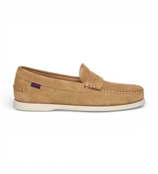 Sebago para hombre. 7111MSW Mocasines de Piel Dan Boat Flesh Out marrón (41), Plano, Ninguno, Casual, Clásico