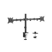 gembird ma-d2-01 soporte de escritorio doble para monitor 32 vesa 100 negro
