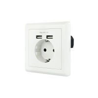 nanocable base de enchufe de pared toma schuko 2xusb max 24a blanca