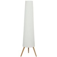 lampara de pie led de madera con tripode regulable 46x46x153 cm blanca