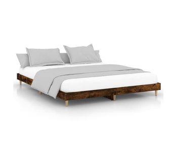 Estructura de cama madera contrachapada roble ahumado 100x200cm