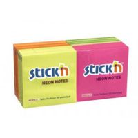 sticky notes 76x76mm neon assorted pk12
