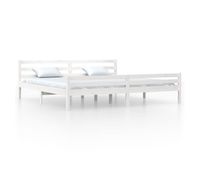 estructura de cama madera maciza blanco 200x200 cm