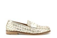 mocasines de piel tejida light gold