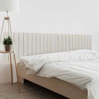 dhome cabecero de madera reciclada dm para camas de 180 estilo palet vertical dual dividido en 2 piezas cama palet herrajes incluidos 180cm dual espigas beige