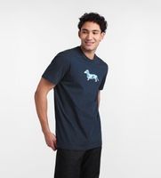 harmont  blaine para hombre irq403021055s camiseta con estampado de perro salchicha en 3d azul m casual algodon manga corta
