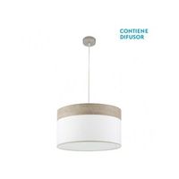 colgante cloe 2xe27 niquelblanca-madera gris regx50x50 cm