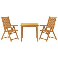 juego de comedor de jardin 3 piezas  mueble de jardin 85x85x74 cm madera maciza de acacia