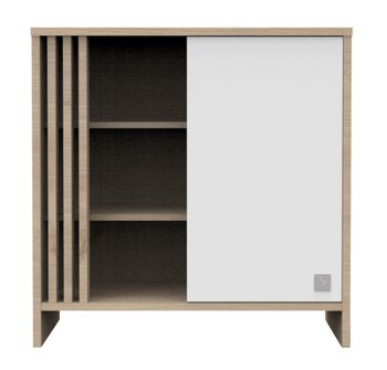 Cómoda de 1 puerta de color con 3 nichos y