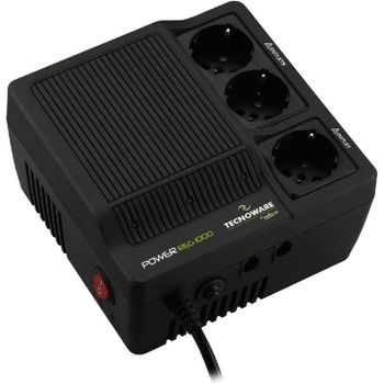 Estabilizador Tensión Tecnoware 1000VA para módem, router, PC y pequeños dispositivos, protege picos de corriente, no es SAI