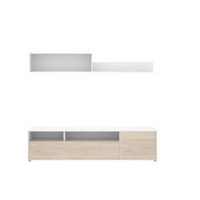composicion de salon bay mueble bajo  modulo superior blanconatural 180 cm