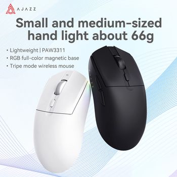 AJAZZ AJ139 V2 MC /AJ139P V3 Ratón para juegos con base magnética, Bluetooth, carga inalámbrica 2.4G y batería de 800mAh PAW3311