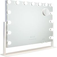 espejo tocador 15 led 3 modos flamingueo regulable 58x535x12cm blanco