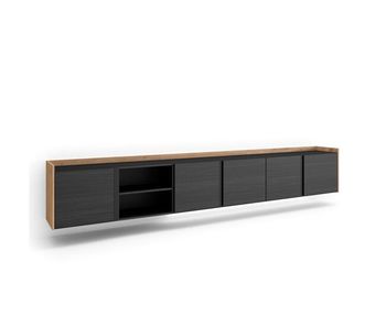 Mueble tv, televisión, muebles de salón, almacenaje, 309x35x50cm, para tv hasta 80