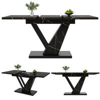 mesa de comedor extensible para cocina y salon color negro
