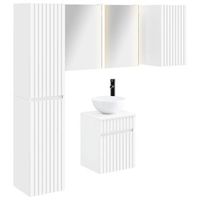 juego de muebles de bano 5 uds blanco madera de ingenieria vidaxl