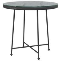 mesa de comedor  mesa de cena de vidrio templado y acero negro 80 cm