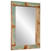espejo de vidrio y madera maciza reciclada 70x50 cm vidaxl