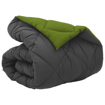 Edredón | Duvet De Invierno Verde Y Antracita 135 X 200 Cm Microfibra