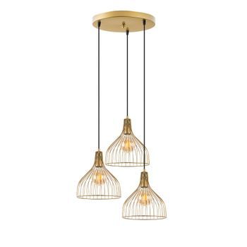 Lámpara De Techo Cafu-11566-2 Oro Brillante Metal 49x49x121 Cm