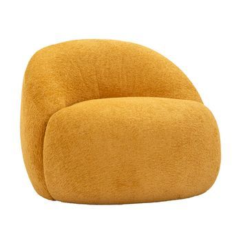 Sillón Tela Bouclé Mostaza 81x78x64 Cm