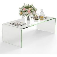 mesa centro vidrio templado 108 x 50 x 35 cm mesa centro cristal costway 108 x 50 x 35 cm