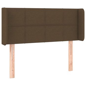 Cabecero Cama Mueble De Dormitorio Con Led De Tela Oscuro 103 X 16 X 78/88 Cm Marrón M02_0001005