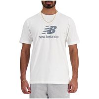 new balance camiseta t-shirt sport essentials logo blanc 100 coton para hombre