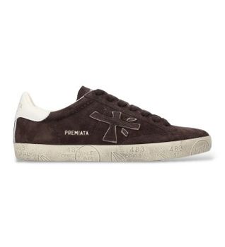 Premiata para hombre. STEVEN Zapatillas de Piel Steven marrón (46), Plano, Cordones, Casual