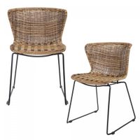 sillas de mimbre marron