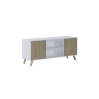 mueble tv de 2 puertas y 2 estantes 1368 cm blanco puccini