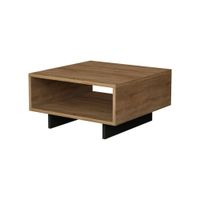 mesa de cafe efecto madera roble antracita 60x60 h32 cm