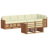 conjunto de sofas de exterior 8 uds natural y crema poliester vidaxl