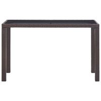 mesa de jardin  mesa de exterior de ratan sintetico marron 123x60x74 cm