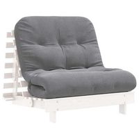 futon sofa cama con colchon madera maciza blanco 90x206x11 cm vidaxl
