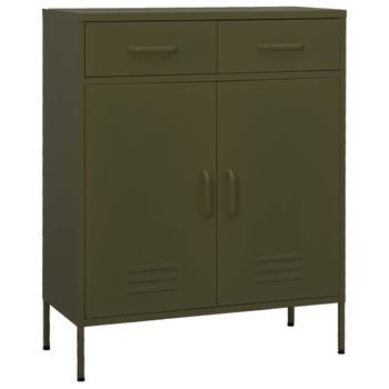 Armario De Almacenamiento | Mueble De Almacenamiento Acero Verde Oliva 80x35x101,5 Cm Cfw739855