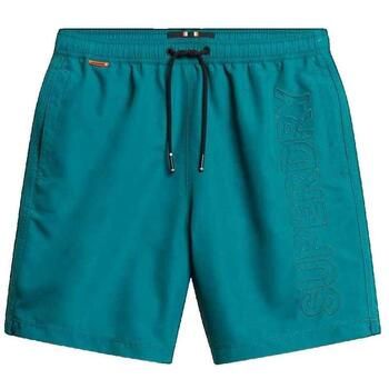 Superdry Short Short de bain Premium brodé vert para hombre