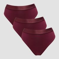 braguita de bikini de talle medio para mujer de mp paquete de 3 - baya intenso - xs